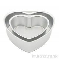 LepoHome 2 pcs Aluminum Heart Shaped Cake Pan Set DIY Baking Mold Tool with Removable Bottom - 6 inch & 8 inch - B06XGVXGX3